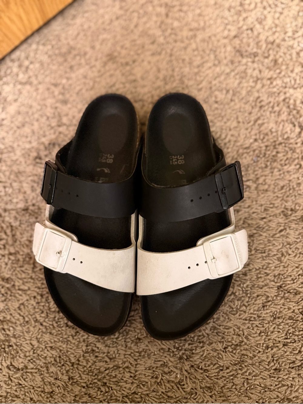 Birkenstock Two-Tone Black and White Arizona Sandals